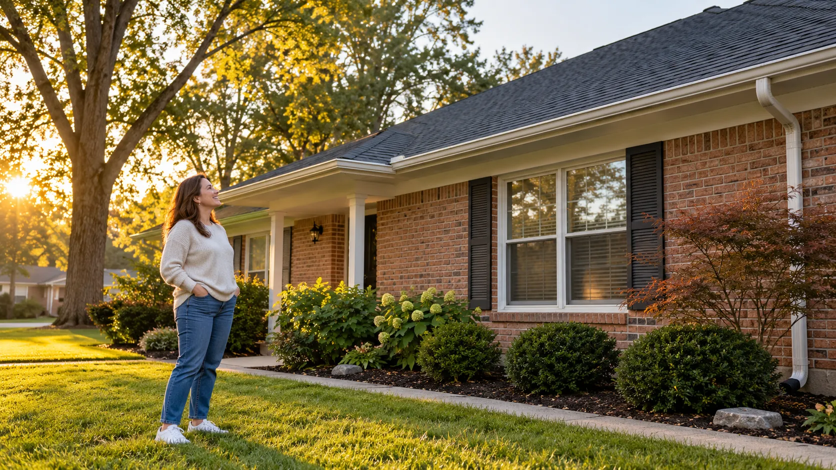 A ranch-style home in the St. Michael area with a well-kept roof and clear gutters